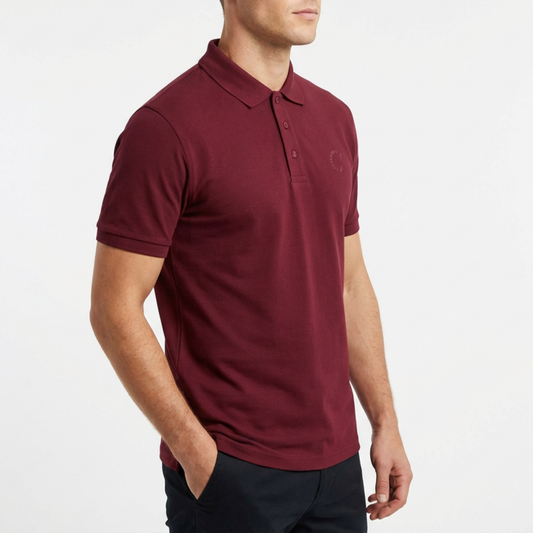 Cotton Heavyweight Polo in Velvet Wine – Short Sleeve