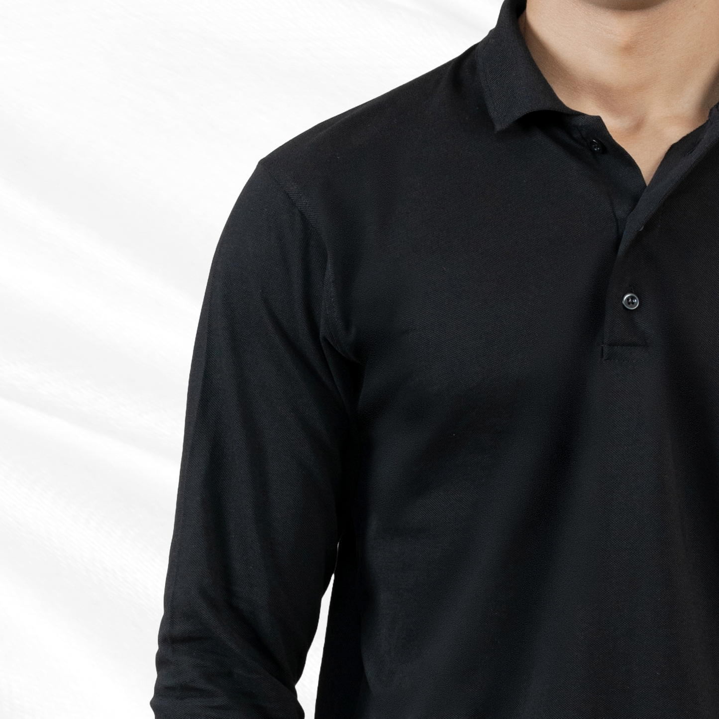 Black Midnight Core Polo – Full Sleeve
