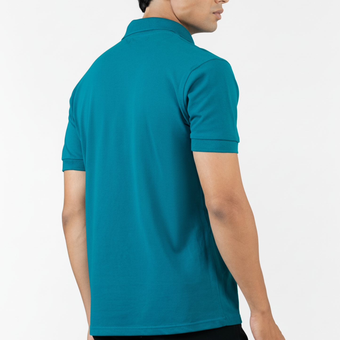 Copperden Regular Fit 100% Double Pique Cotton Polo in Muted Teal – Short Sleeve