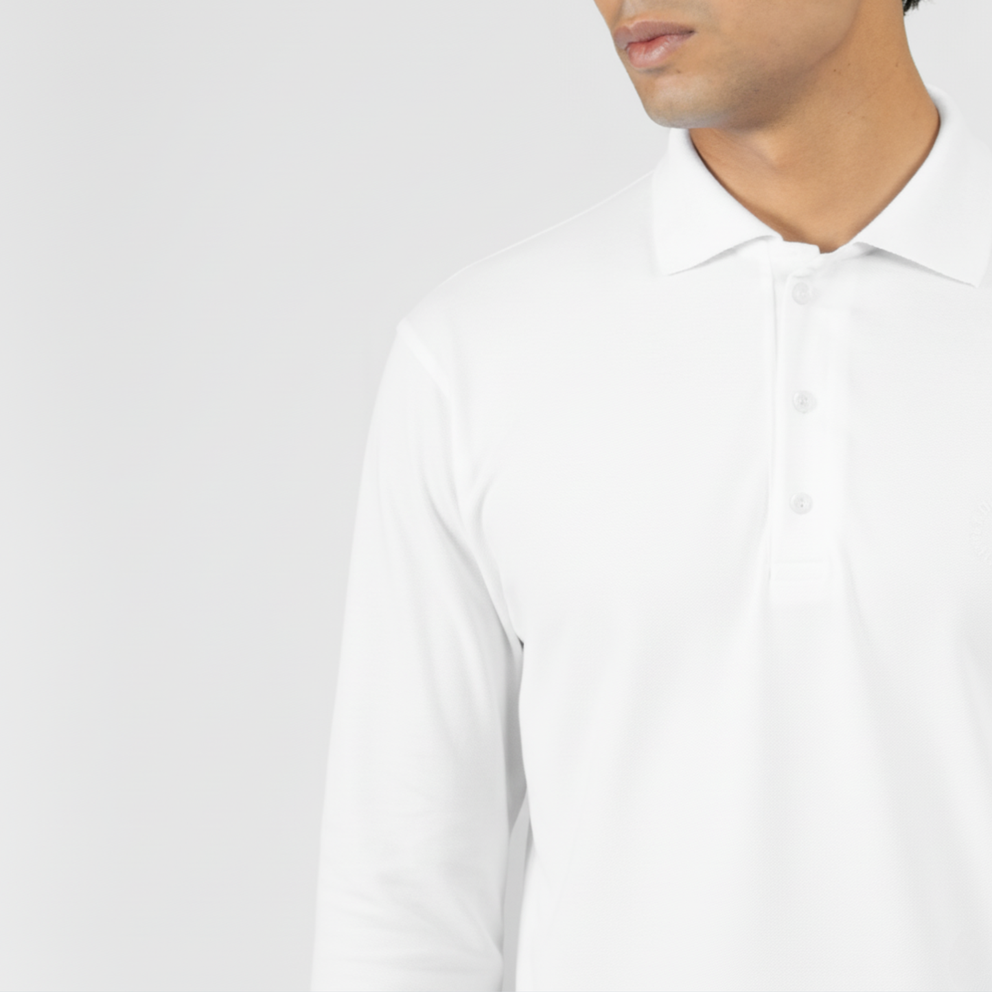 Copperden Regular Fit 100% Double Pique Cotton Polo in Classic White – Full Sleeve