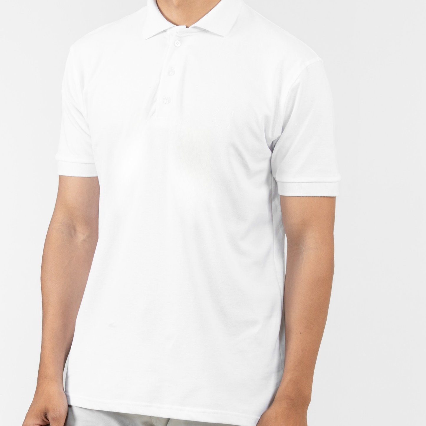 Copperden Regular Fit 100% Double Pique Cotton Polo in Classic White – Short Sleeve